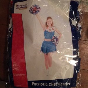 Patriotic Cheerleader costume w Pom Poms